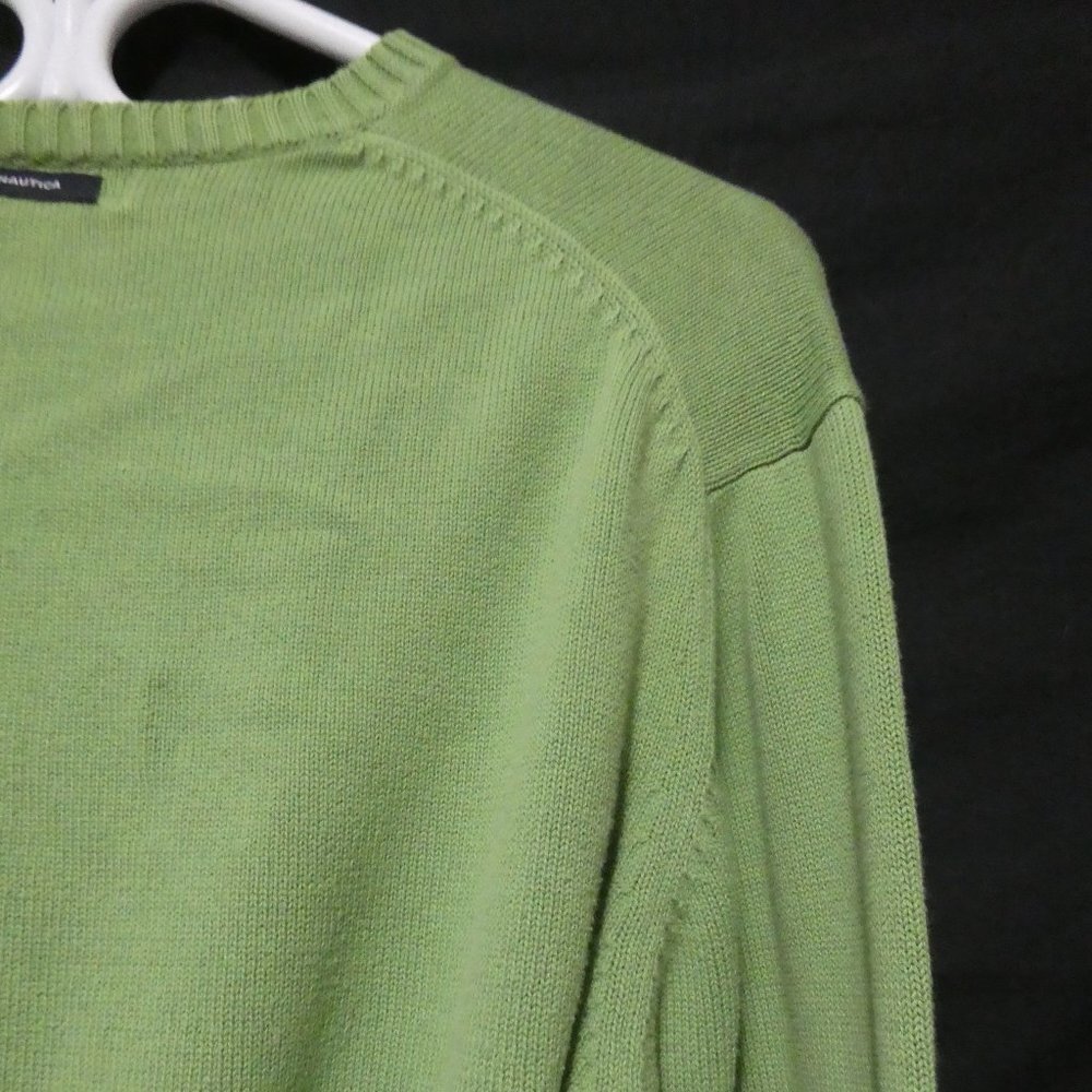 NAUTICA | medium | 100% Cotton | Green Knit Crewneck Sweater | EUC - Picture 12 of 16